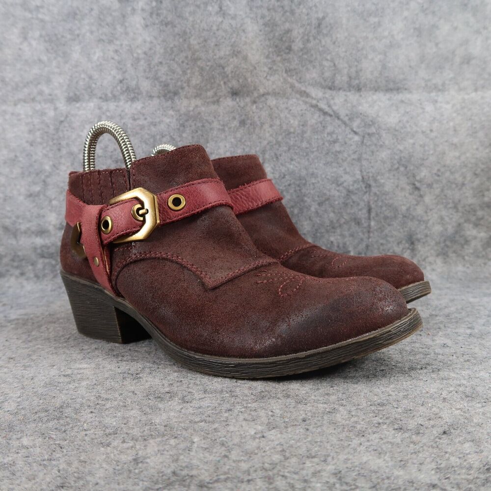 Naya Shoes Womens 6.5 Booties Selma Leather Buckle Harness Western Ankle Boot